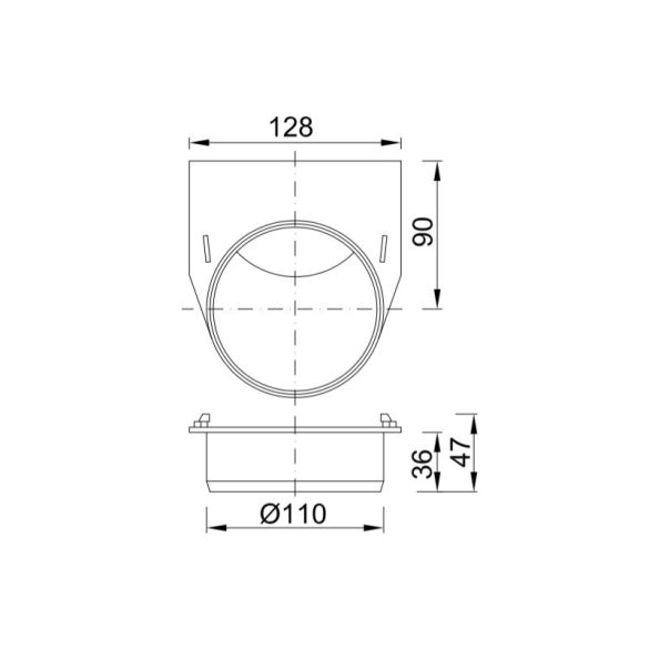 Kültéri folyóka bekötő elem 110mm