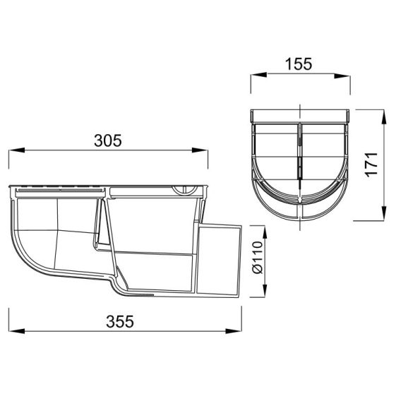 STYRON KV-110-B VÍZNYELŐ 110-ES OLDAL ELFOLYÁS