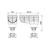 Kültéri víznyelő 110mm-es bekötéssel