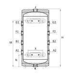 Sunsystem PSM 100 hűtési és fűtési puffer tartály szigeteléssel hőszivattyúhoz (100 liter)
