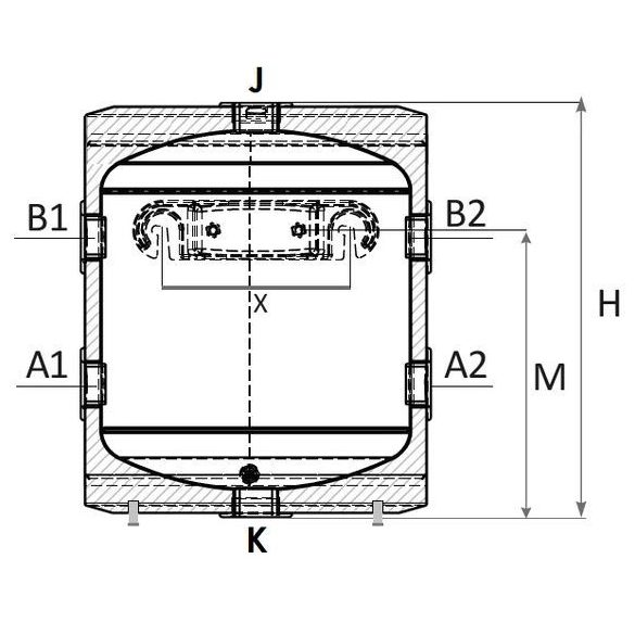 Sunsystem PSM 50 hűtési és fűtési puffer tartály szigeteléssel hőszivattyúhoz (50 liter)