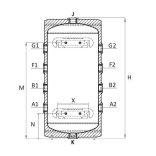 Sunsystem PSM 80 hűtési és fűtési puffer tartály szigeteléssel hőszivattyúhoz (80 liter)