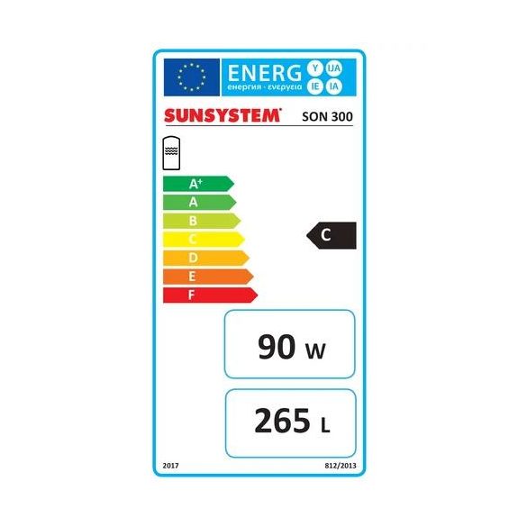 SUNSYSTEM SON 300 indirekt használati melegvíz tartály 2 hőcserélővel (1,2m2+0,9m2)