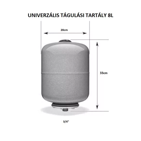 Tágulási tartály ivóvízre 8l 10bar
