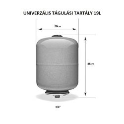 ZÁRT TÁGULÁSI TARTÁLY 19L UNIVERZÁLIS