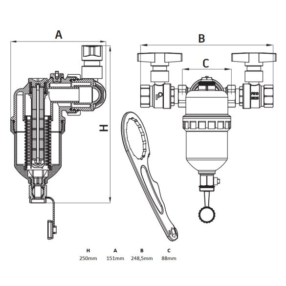 KAZÁN ALÁ SZERELHETŐ MÁGNESES SZŰRŐ 1"