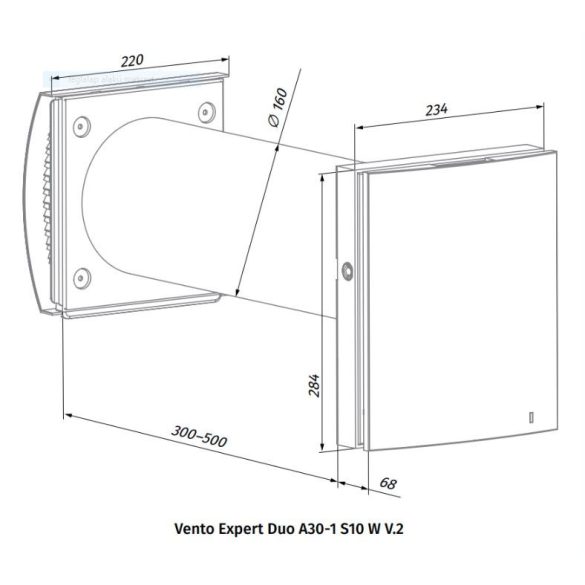 Blauberg Vento Expert Duo A30 S10 W V.2 egyhelyiséges, egycsöves hővisszanyerős légkezelő