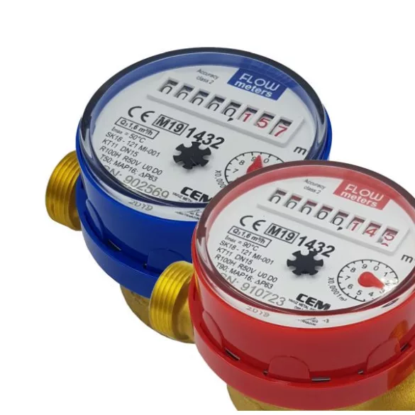 VÍZMÉRŐ 1/2", MELEGVÍZRE, SZÁRAZON FUTÓ, FLOWMETERS (1/10)