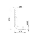 40/50mm WC bekötő cső, hosszú